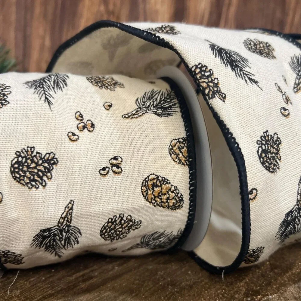 Canvas Pinecone Ribbon 4